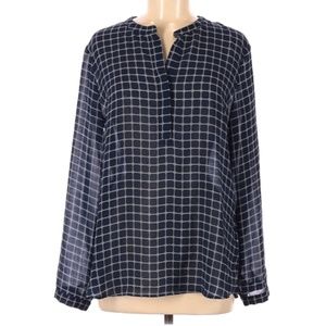 Banana Republic Long Sleeve Navy Blouse